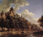 Jan van der Heyden Canal scenery oil